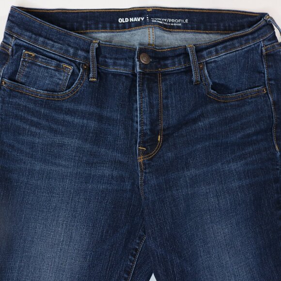 Old Navy Curvy Profile Mid Rise Jeans Raw Hem - Picture 2 of 10